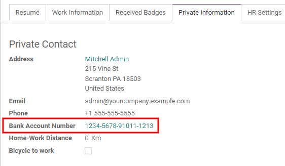 La información bancaria puede introducirse en la ficha del empleado.