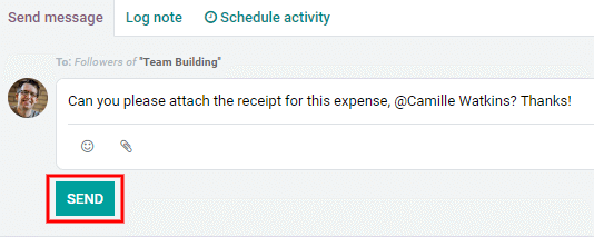 Enviar mensajes en el chatter.