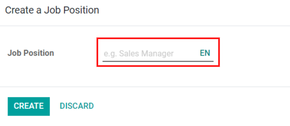 Crear un nuevo puesto de trabajo.