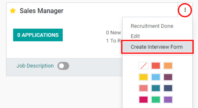 Crear un formulario de entrevista para el nuevo puesto.