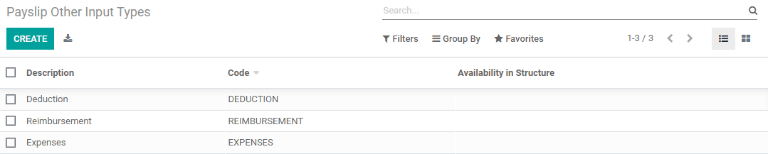 Otros tipos de entradas para nómina.