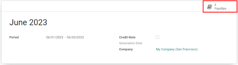 Haz clic en el botón inteligente Nóminas para ver las nóminas individuales del lote.