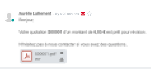 Sobre rojo en el chatter