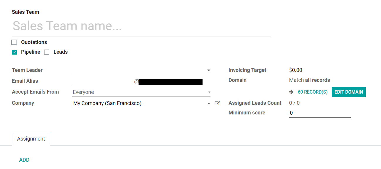 Crear un equipo de ventas