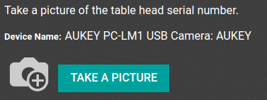 Interfaz del usuario gráfico del dispositivo en el punto de control de calidad. 