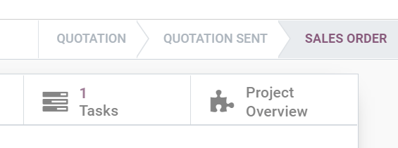 Tarea de servicio externo en una orden de venta en la aplicación Ventas de Odoo.