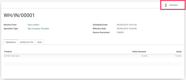 Botón inteligente de valoración en un recibo.