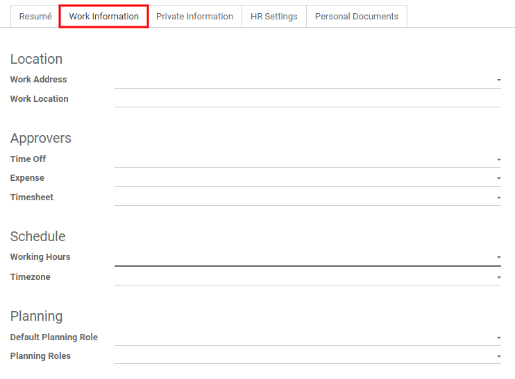 Añade la información laboral en la pestaña Información laboral.